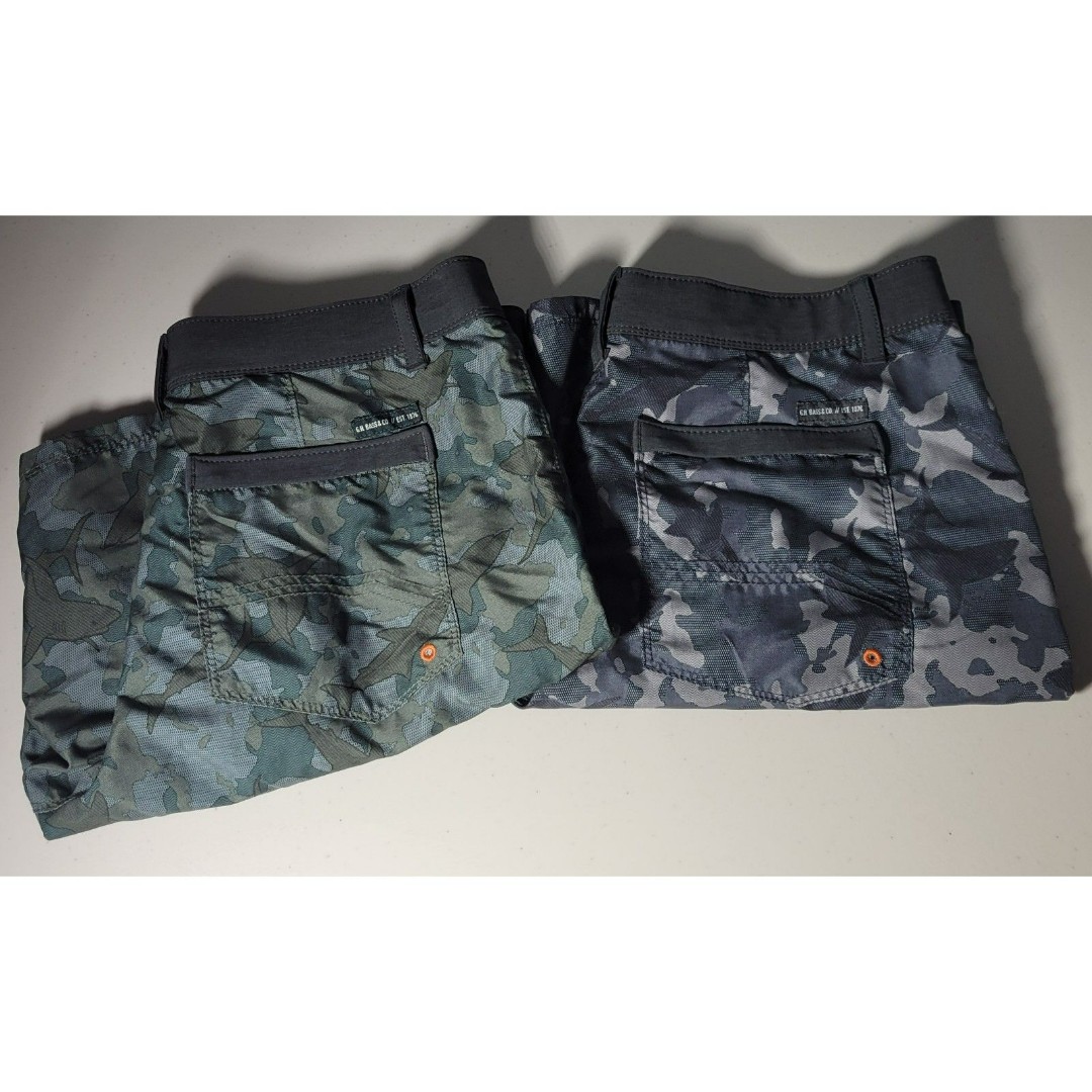 Lot of 2 G.H. Bass & Co. Men's 34 x 9.5 Hybrid Swim Shorts Shark Pattern Grey/GN