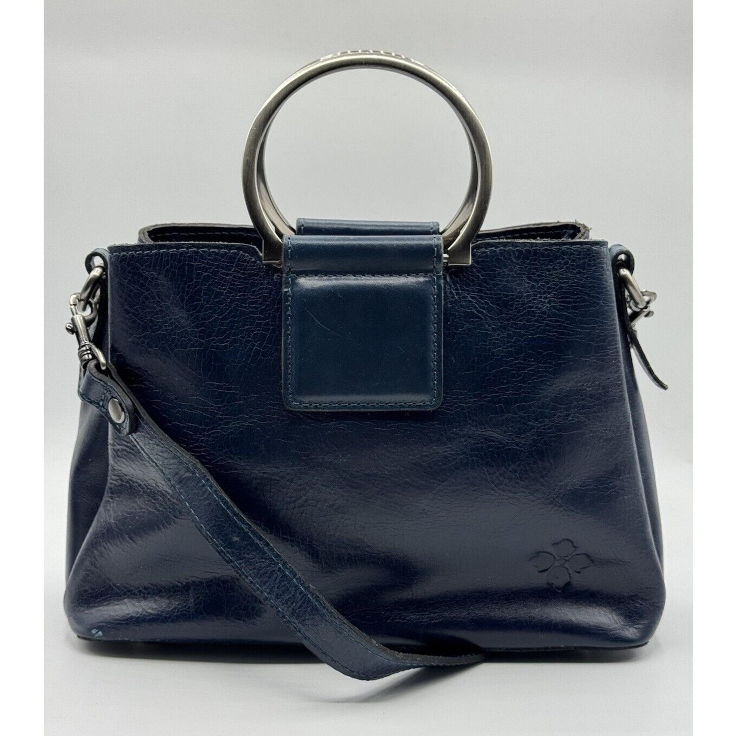Patricia Nash Empoli Satchel Caribbean Blue Crossbody Round Handles Handbag