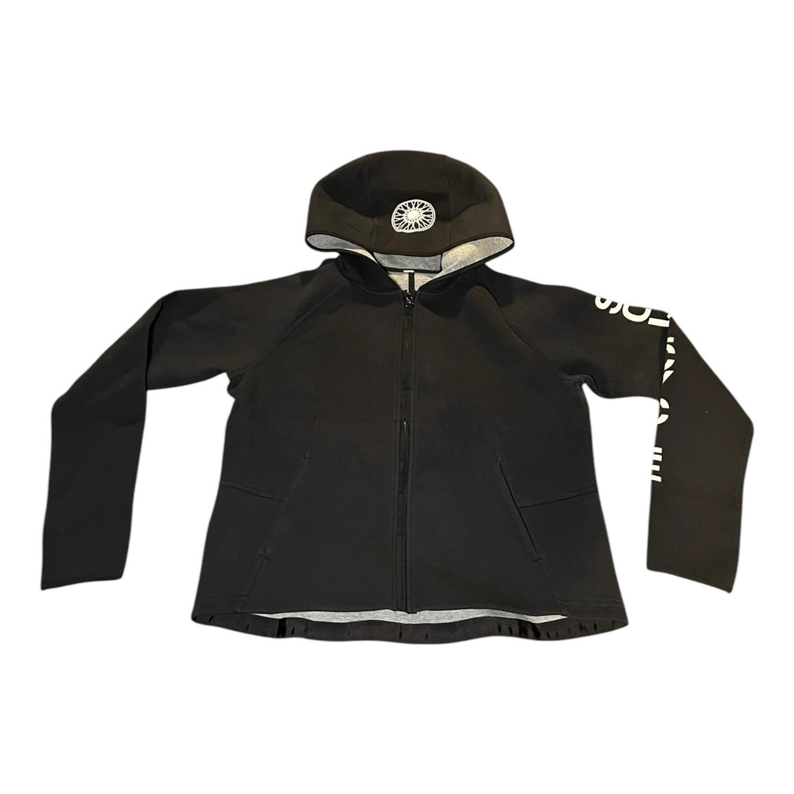 Lululemon x Soul Cycle Womens Sz 8 Black Full Zip Hoodie Active Sleeve Big Logo