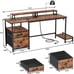 Desk with Drawer and Power Outlets, 55 Large Compter Desk