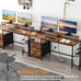 Desk with Drawer and Power Outlets, 55 Large Compter Desk