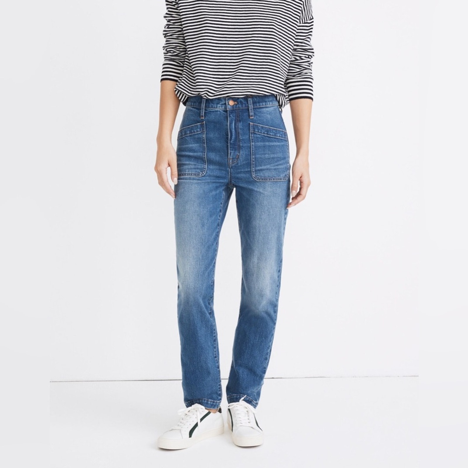 Madewell Classic Straight Full-Length Jeans | Marfield Wash: Surplus Pocket | 28