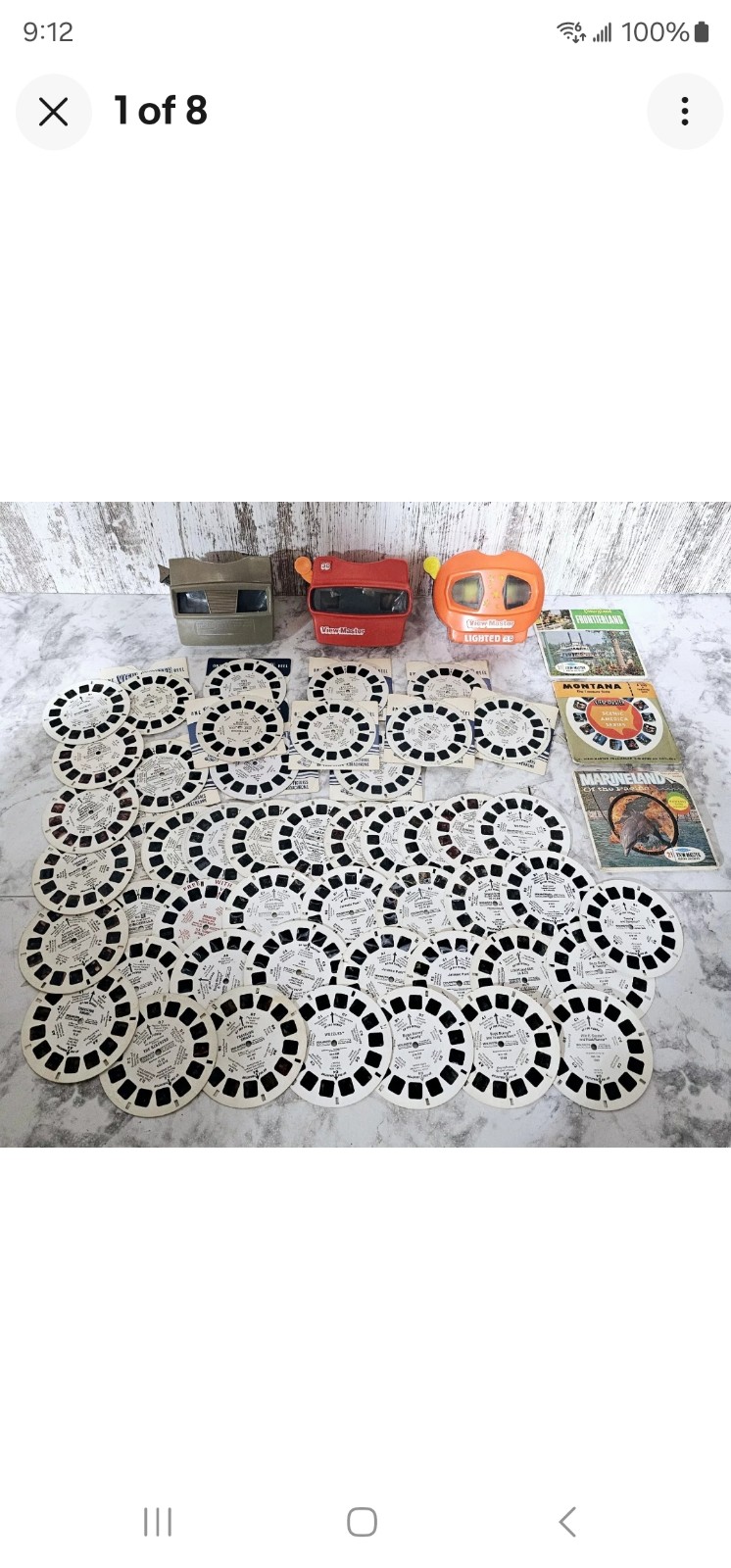 Vintage View Master Lot w/ 3 View-masters & 57 Reels from 1940's-1990's.