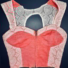 Urban Outfitters Pins & Needles Coral Pink Lace Bustier Crop Top Shirt ~ X-Small