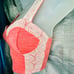 Urban Outfitters Pins & Needles Coral Pink Lace Bustier Crop Top Shirt ~ X-Small