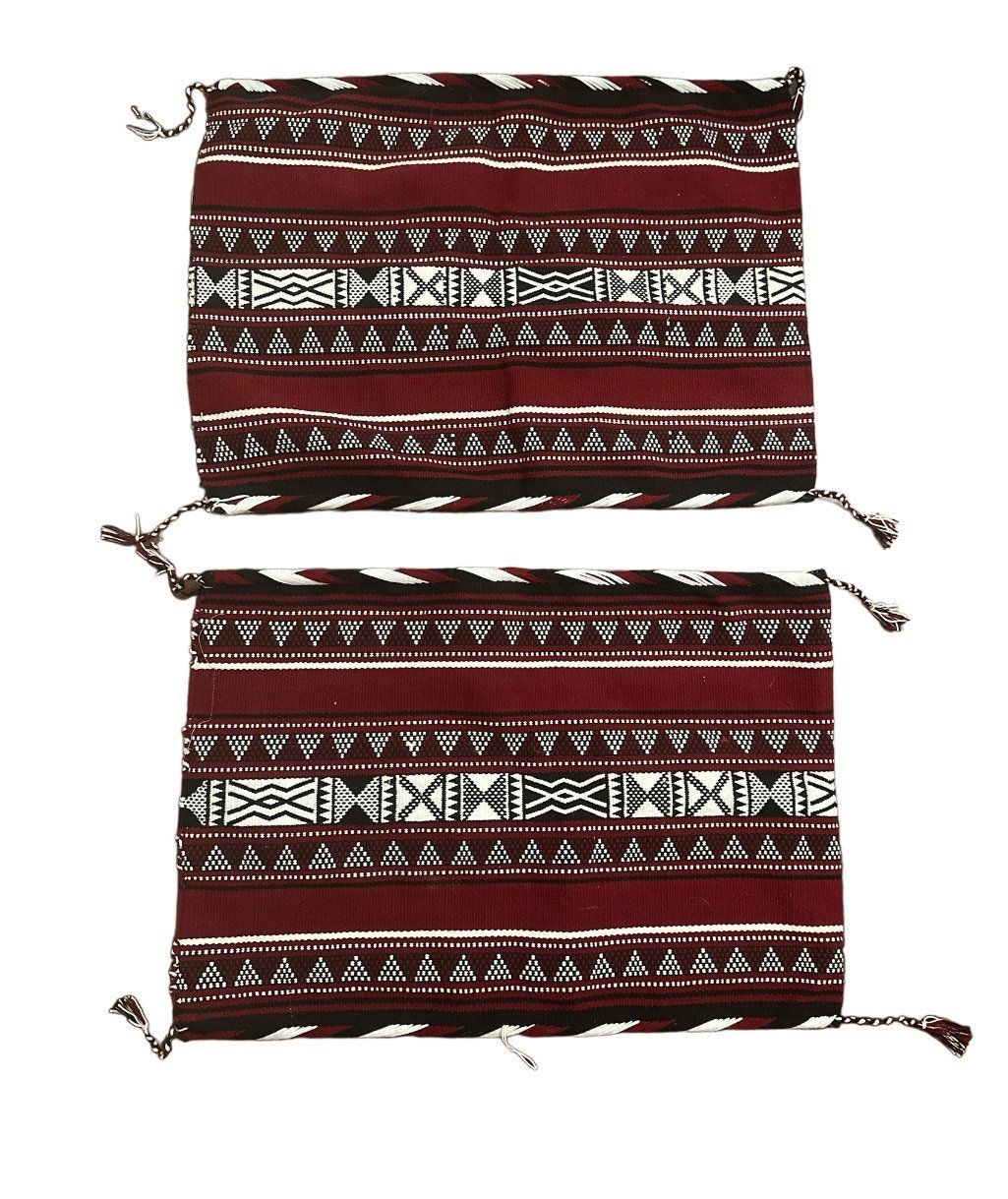 Set Of 2 ~ Size 27x18 ~ Southwestern Aztec Wool Blanket Design Pillow Sham Cover