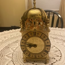 Vintage Lionel Peck Mantel/Desk Brass Clock, London