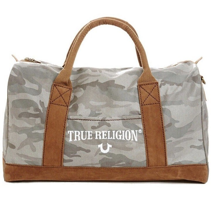 Vintage? True Religion Men's TR Duffle Bag in Camo Logo Weekender Bag Y2k