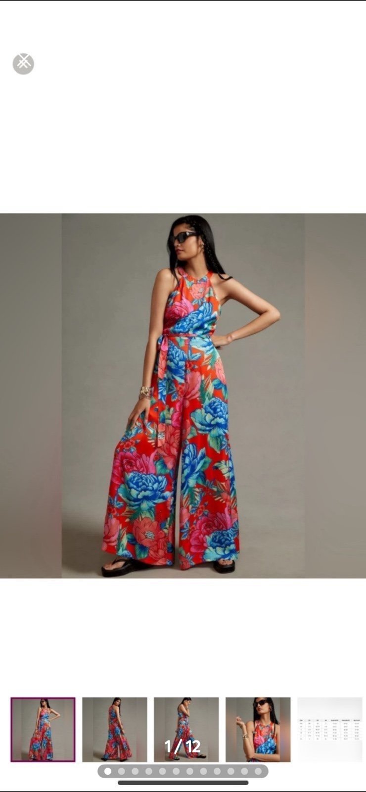 NWT Farm Rio Linen Halter Jumpsuit