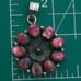 Dahlia flower design southwestern sterling silver pendant