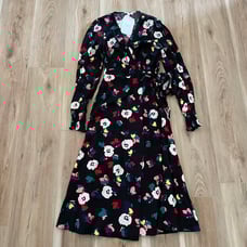 Seraphine Black Floral Maternity Midi Dress 4