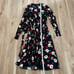 Seraphine Black Floral Maternity Midi Dress 4