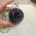Polish Pottery Boleslawiec Christmas Ball Ornament 3” Blue Leaf Vine Flower