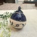 Polish Pottery Boleslawiec Christmas Ball Ornament 3” Blue Leaf Vine Flower