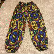 Nuvula joggers sci-fi red brown psychedelic print drawstring waist