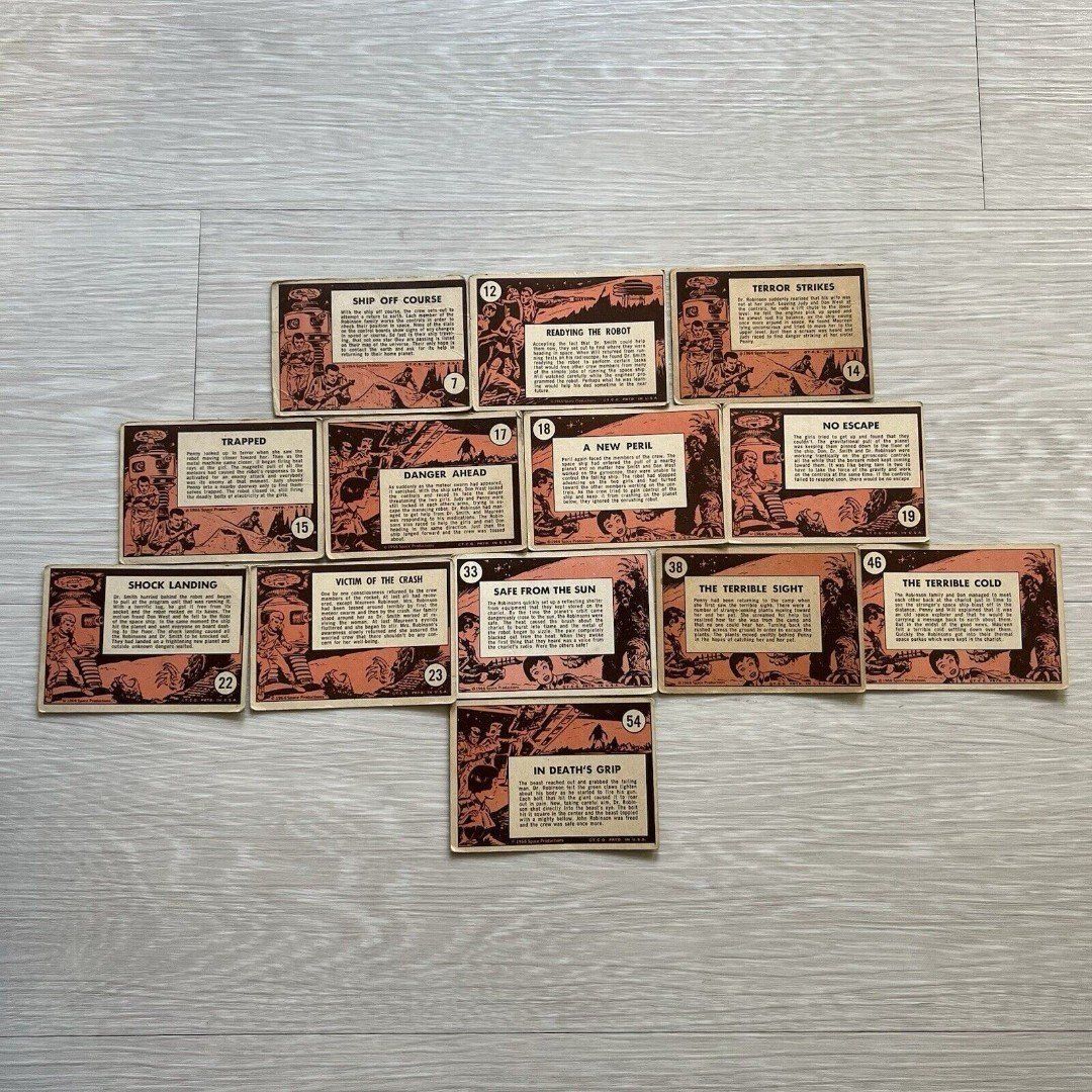 Vintage Topps Lost in Space 1966 Space Production Cards Set of 13 Non-Repeating