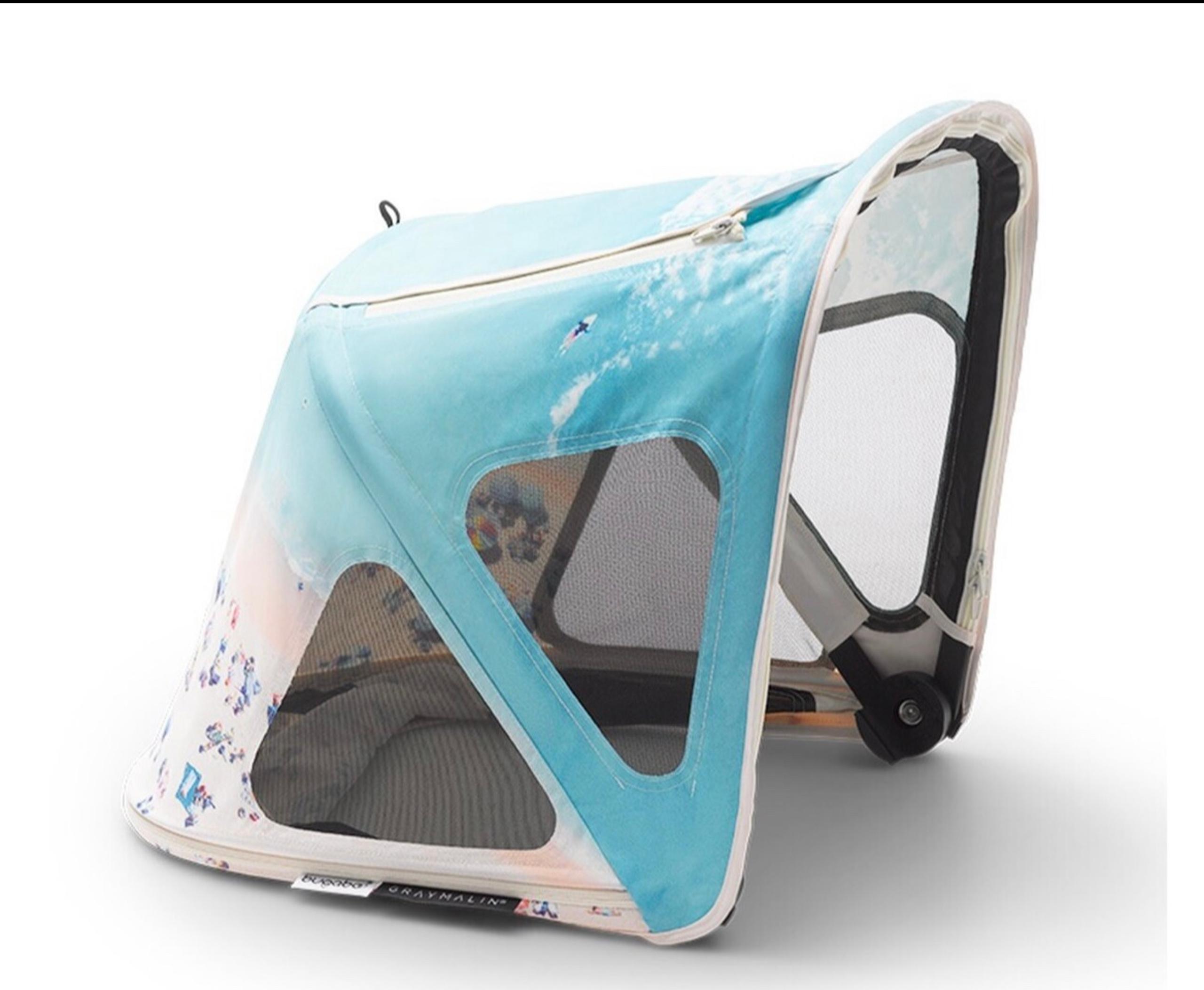 NEW Bugaboo Bee Extandable Breezy Sun Canopy Hood Gray Malin Special Edition
