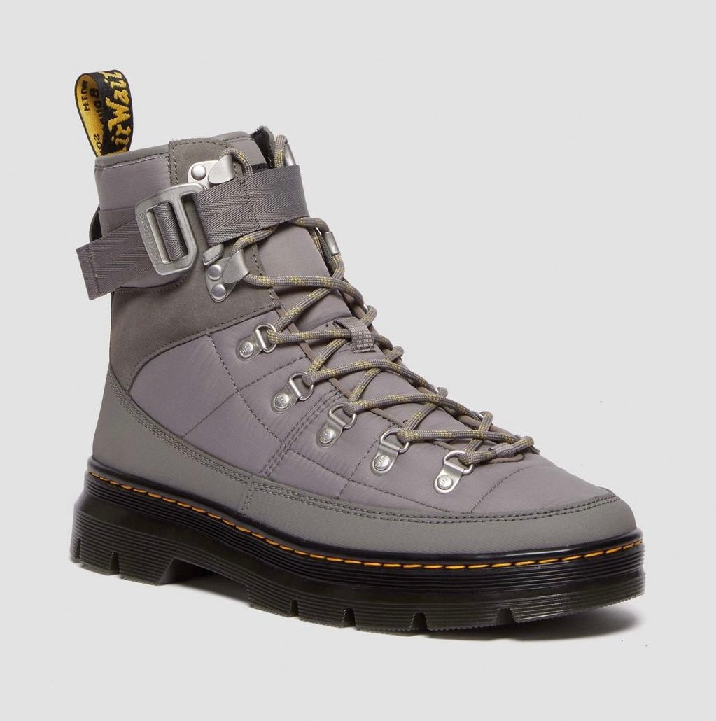 Dr.Martens Men’s SZ.11 Comb Tech Quilted Casual Grey Combat Boots New