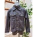 Men's Black Denim Cotton Long Sleeve Buttons Front Casual jeans Jacket Size M