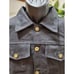 Men's Black Denim Cotton Long Sleeve Buttons Front Casual jeans Jacket Size M