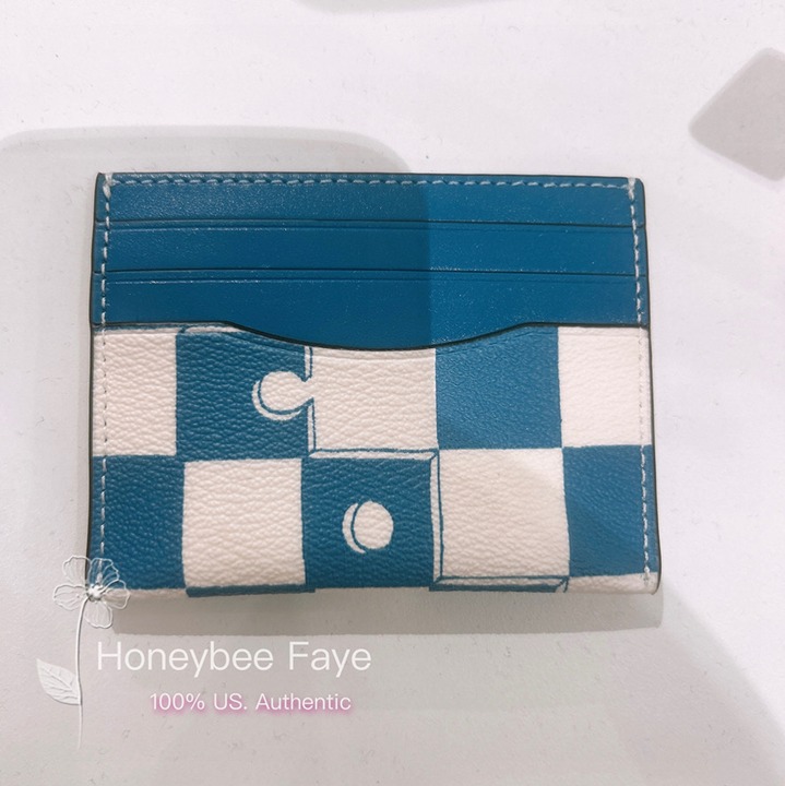 Nwt coach Slim Id Card Case With Checkerboard Print