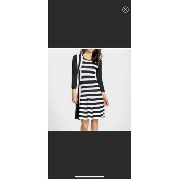 Eliza J black and white stripe dress M