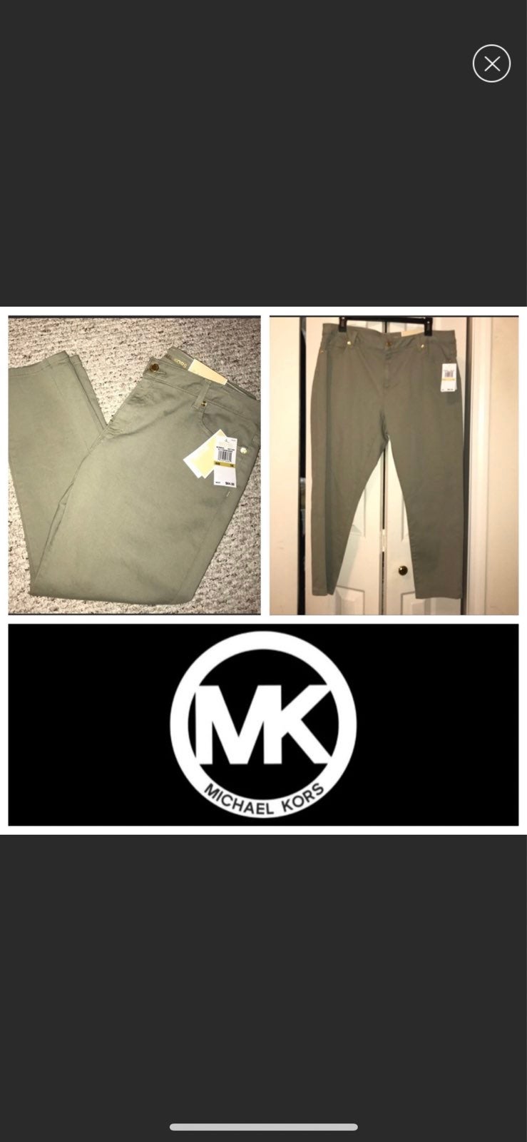 NWT MICHAEL KORS Izzy Skinny Mid-Rise Cropped 5 Pocket design Pants