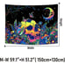 Blacklight Skull Tapestry UV Reactive Moon Stars Tapestry Trippy Mushroom