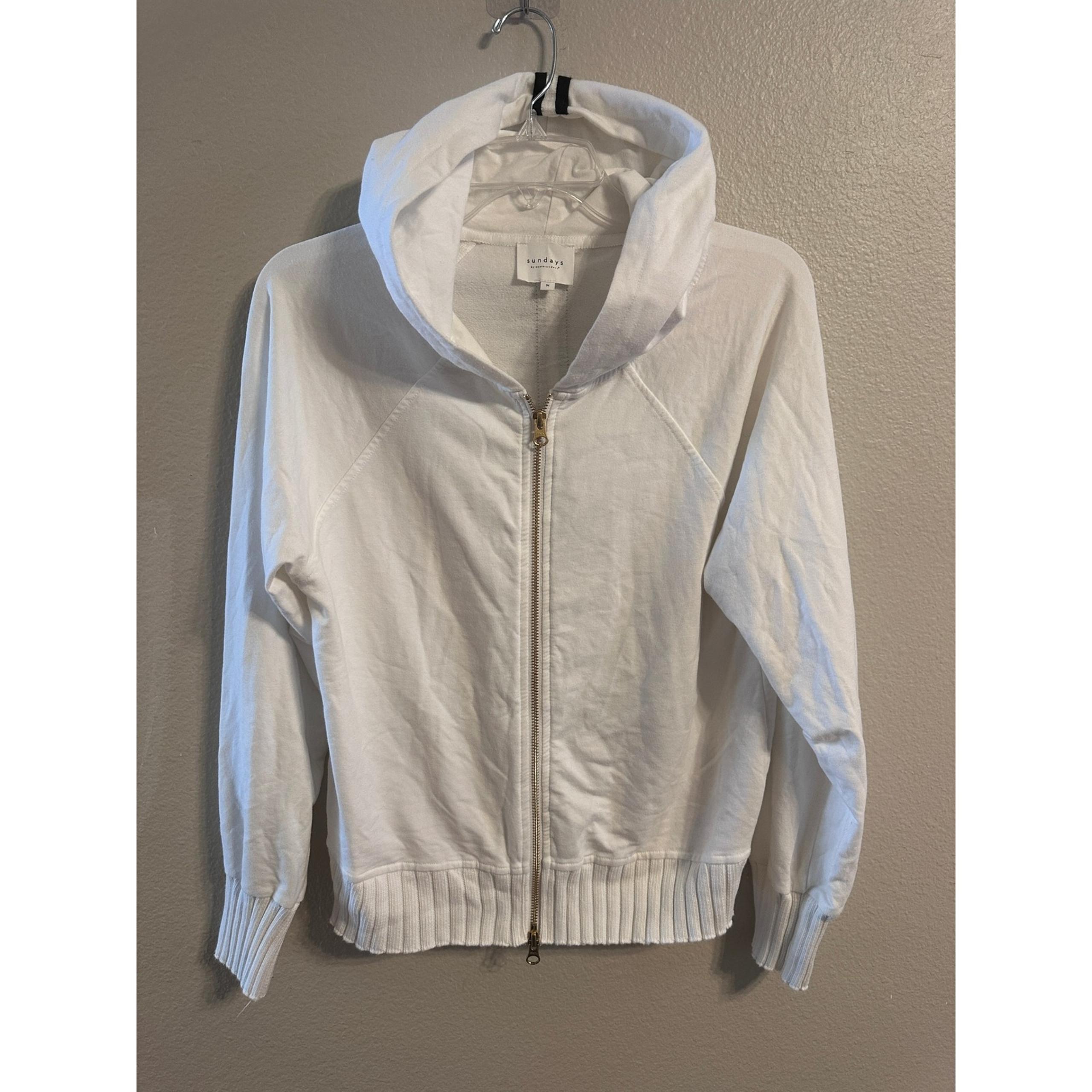 Sundays WEARESUNDAYS Full Zip Hoodie Sweatshirt Casual Comfy White Size M