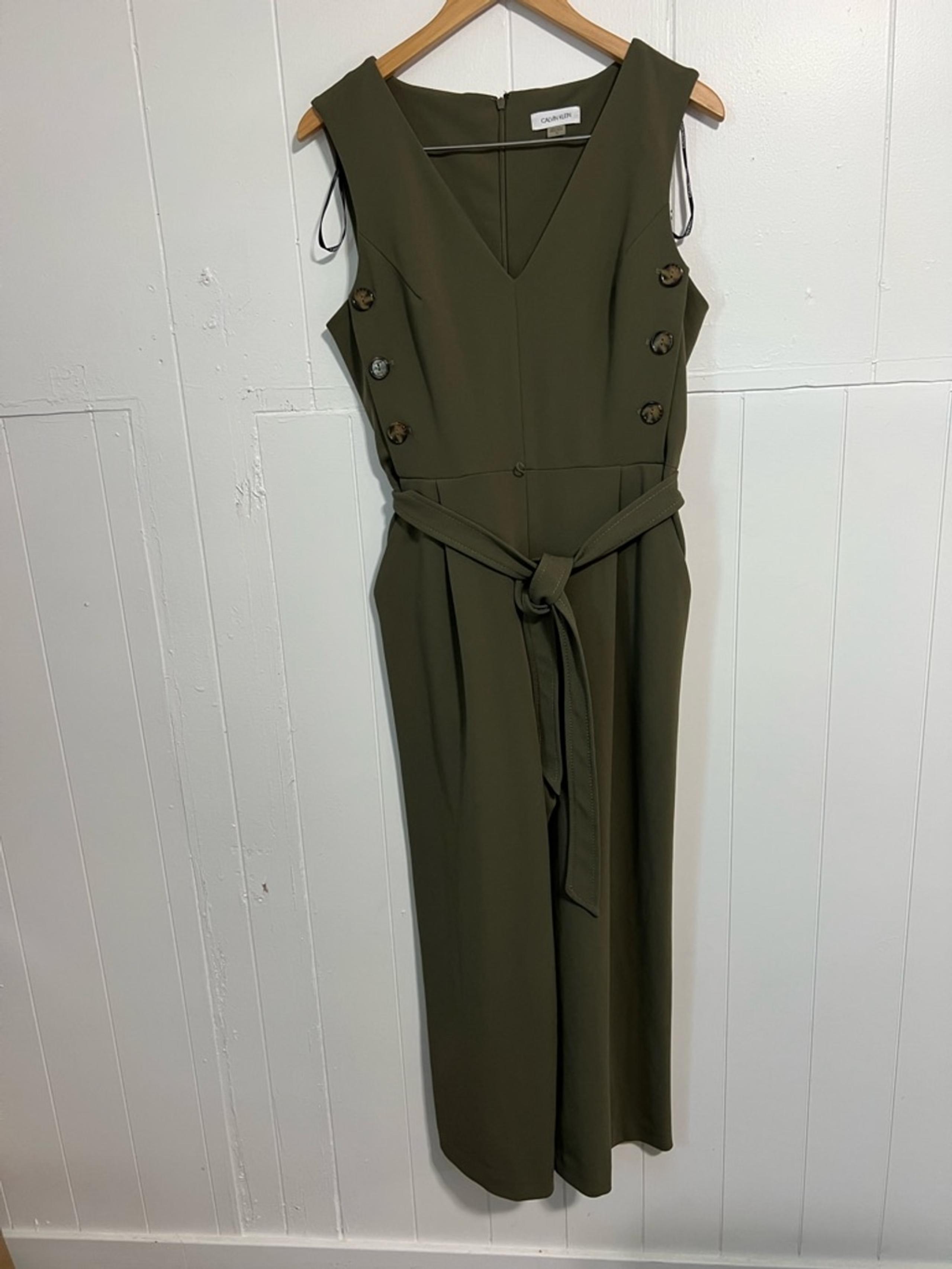 Women's Calvin Klein Jumpsuit Size 10 Olive Green