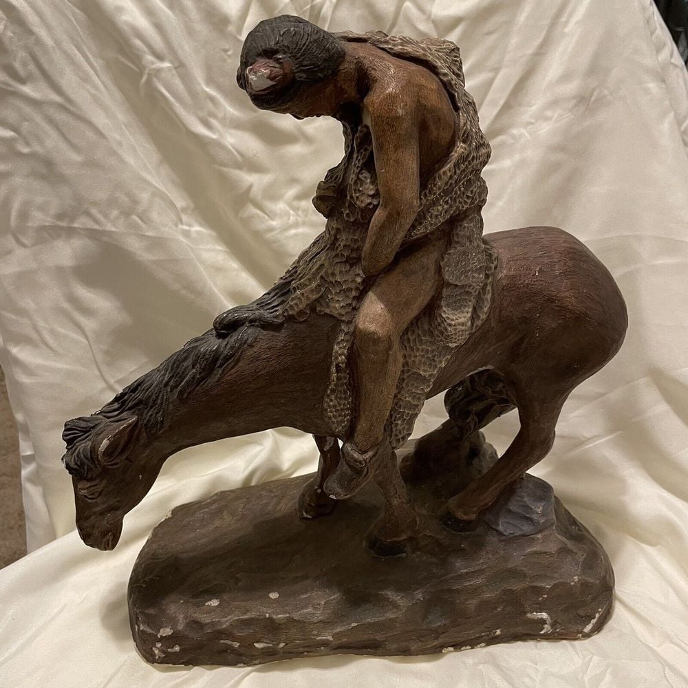 Vintage 1977 Continental Studios Native American Trail Of Tears Statue 14