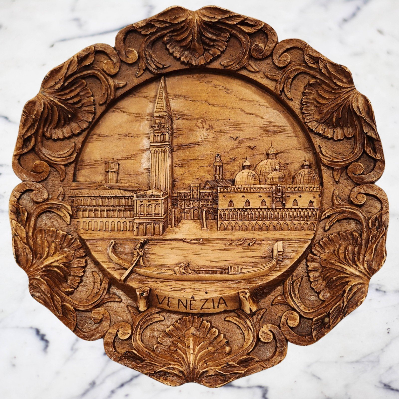 Vintage Venice Italy 3D wall decor plaque Venezia St Mark Basillica 9 Inch