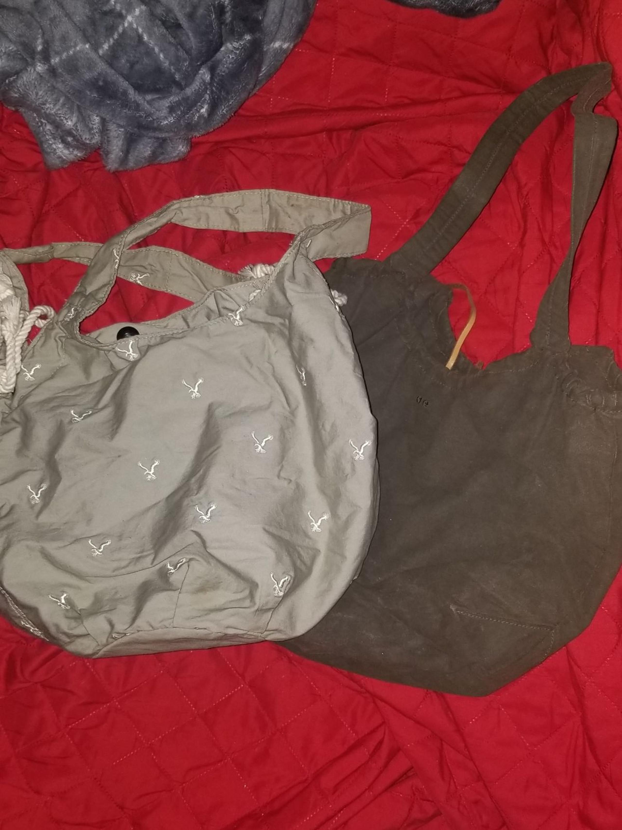 Two American Eagle cotton boho totes