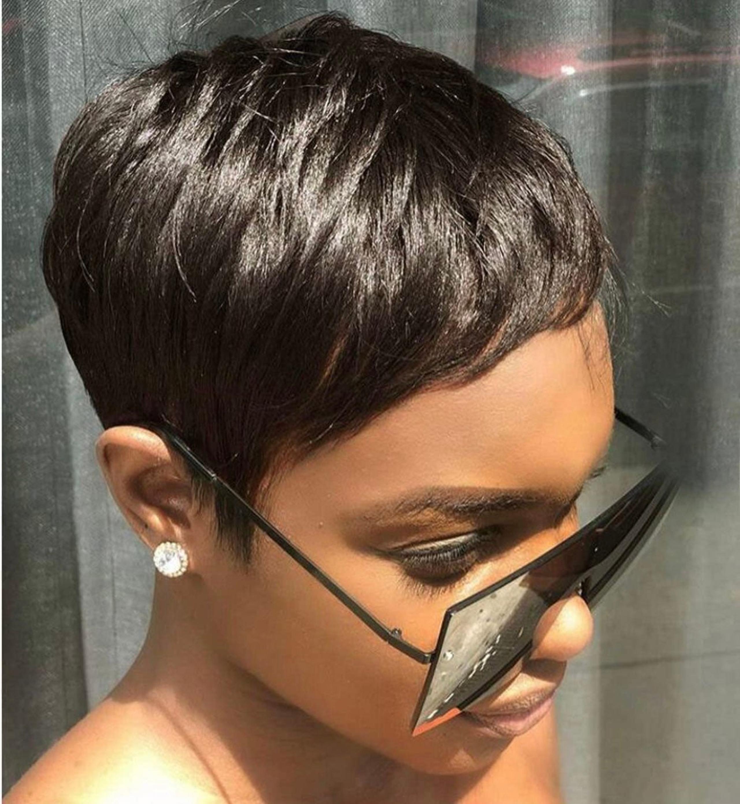Hotkis short human hair wigs short pixie cut wig for women short haircut