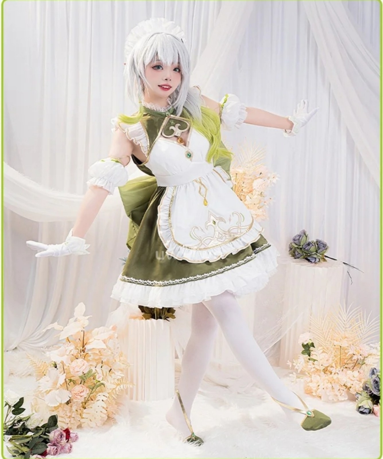 Genshin Impact Nahida Maid Cosplay Size Small Uwowo Used Once With Wig
