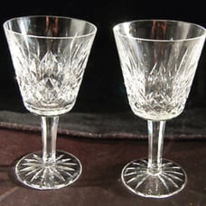 Set of 2 Waterford Vintage Lismore Crystal 12 0z Wine glasses.