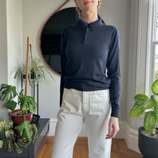 Everlane merino wool polo sweater, navy blue, size XS men’s