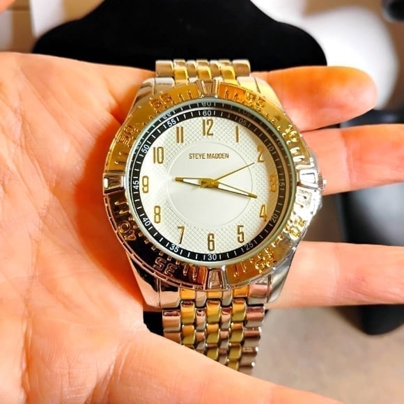 Men's Steve Madden Silver and Gold Tone Watch SMW218