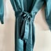 Flora Nikrooz Anthropologie Green Teal Silk Kimono Robe Bathrobe Medium NWOT