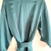 Flora Nikrooz Anthropologie Green Teal Silk Kimono Robe Bathrobe Medium NWOT