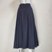 Vintage 70s Black Pinstriped Wool Pleated Midi Skirt