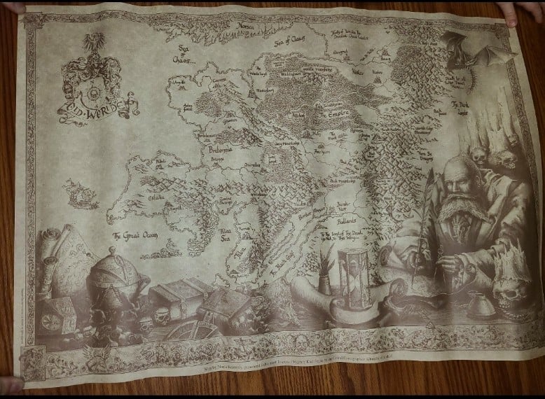 Warhammer Fantasy Old World Map 2000 Nuala Kennedy Parchment Paper VERY RARE