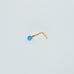 Ocean blue opal Nose piercing all in a solid 14kt gold Nose Piercing