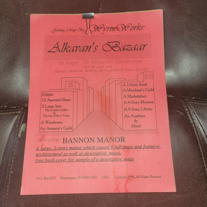 Gaming Maps by Wyrm Works Alkavan's Bazaar Featuring Bannon Manor