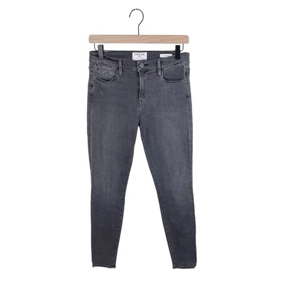 Frame Denim Le High Skinny Jeans Faded Grey Charcoal Wash Women's Size 27