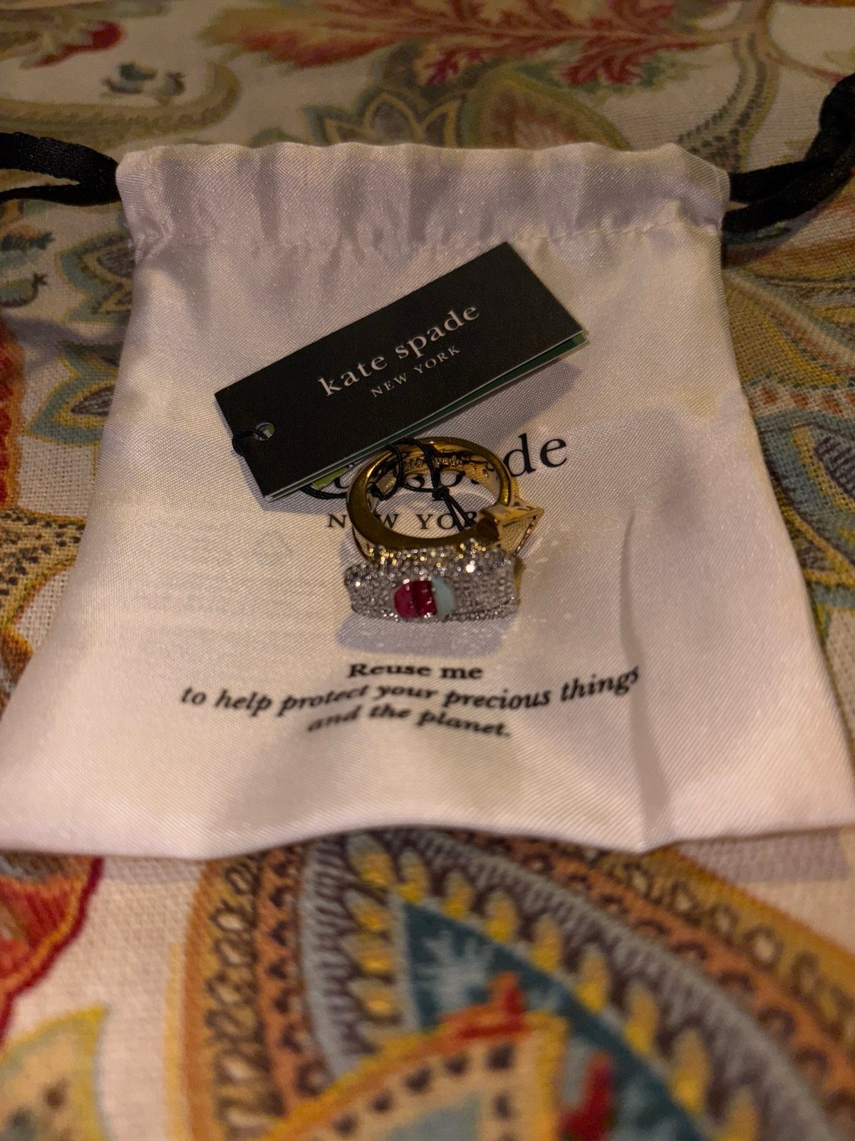 Kate Spade New York New York Minute Charm Ring Size 7 NWT