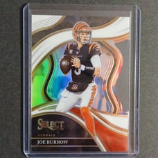 Joe Burrow 2023 Panini Select Football Club Level White & Red Die Cut Prizm /199