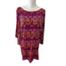 Trina Turk Echo Chain Print Swim Cover Up Tunic Dress Black Pink XL