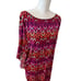 Trina Turk Echo Chain Print Swim Cover Up Tunic Dress Black Pink XL