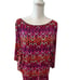 Trina Turk Echo Chain Print Swim Cover Up Tunic Dress Black Pink XL